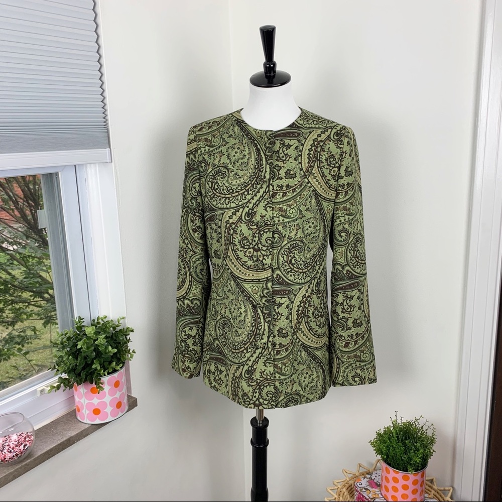 Rafael | Green Paisley Work Blazer Jacket Coat